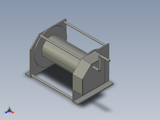 输送带绞盘 - 手动张力--stp正等轴测缩略图