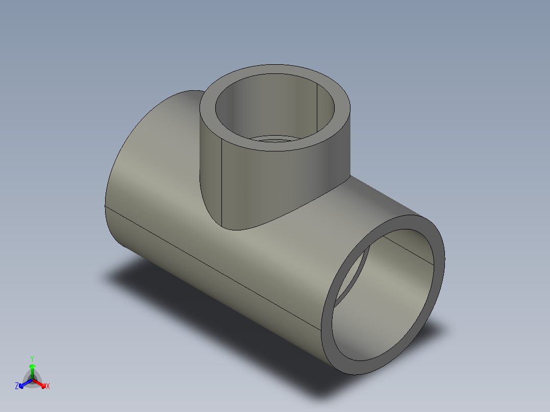 船舶管路系统SeaCor_Molded_ReducingTee_SxSxS_37J101292_2.5in x 2in主视图