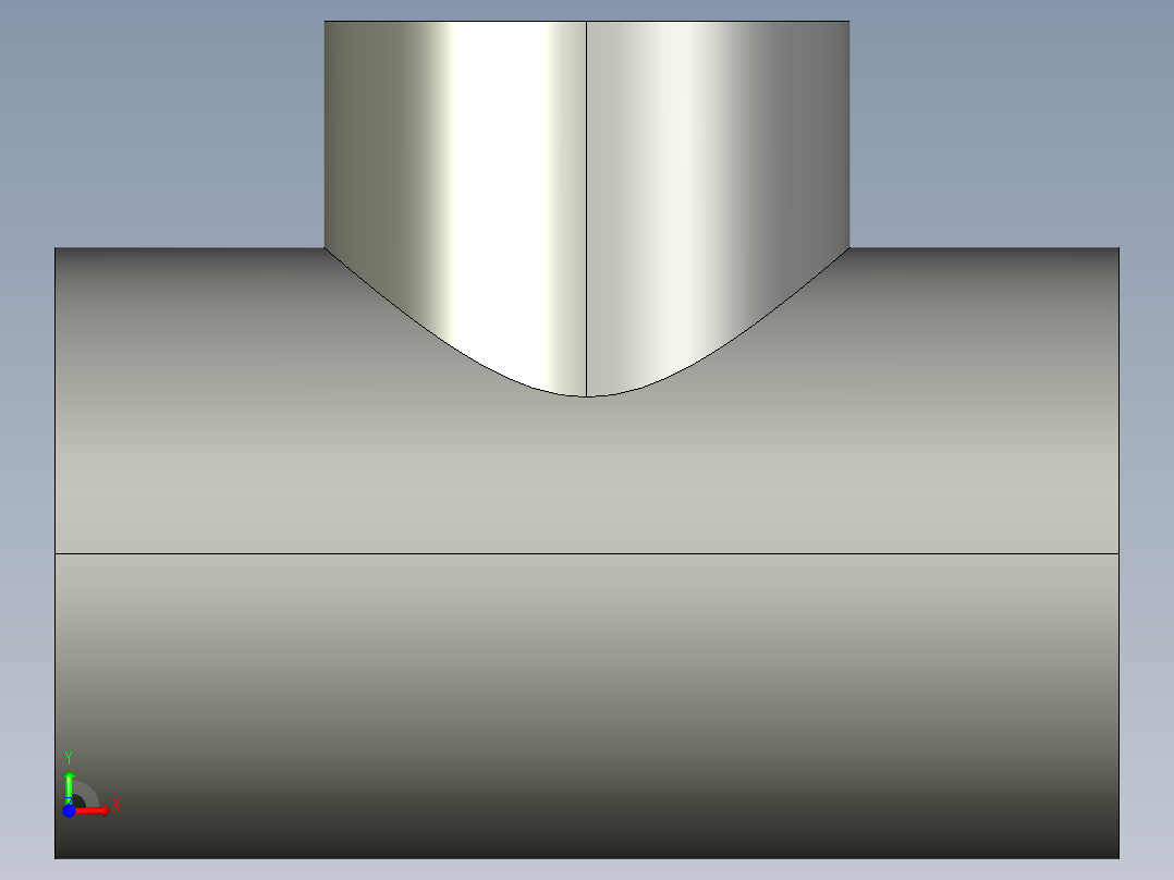 船舶管路系统SeaCor_Molded_ReducingTee_SxSxS_37J101292_2.5in x 2in前视图