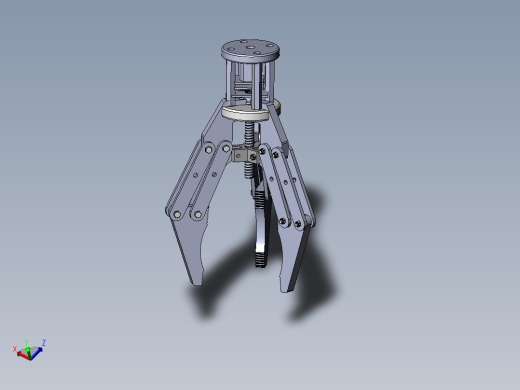 Solidworks三抓机械设备爪夹持器机械爪三维模型
