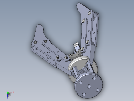 Solidworks三抓机械设备爪夹持器机械爪三维模型俯视缩略图