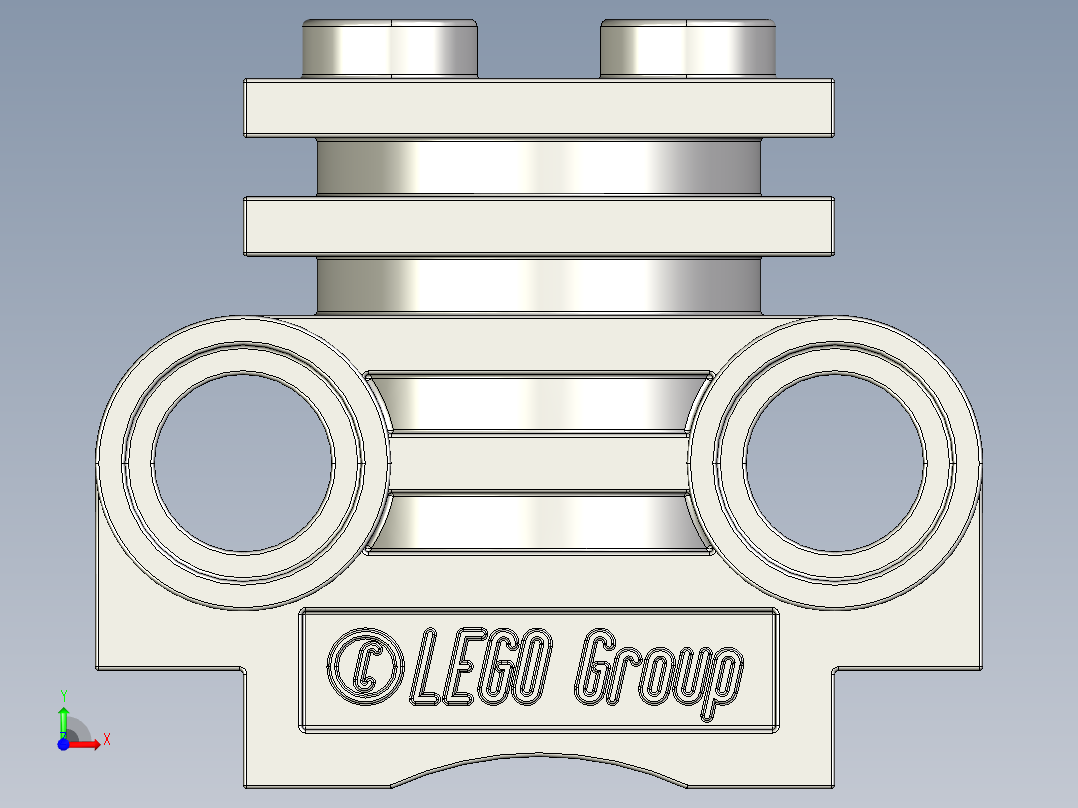 气缸电机-2850 Medium Stone Grey Technic Engine Cylinder Head前视图