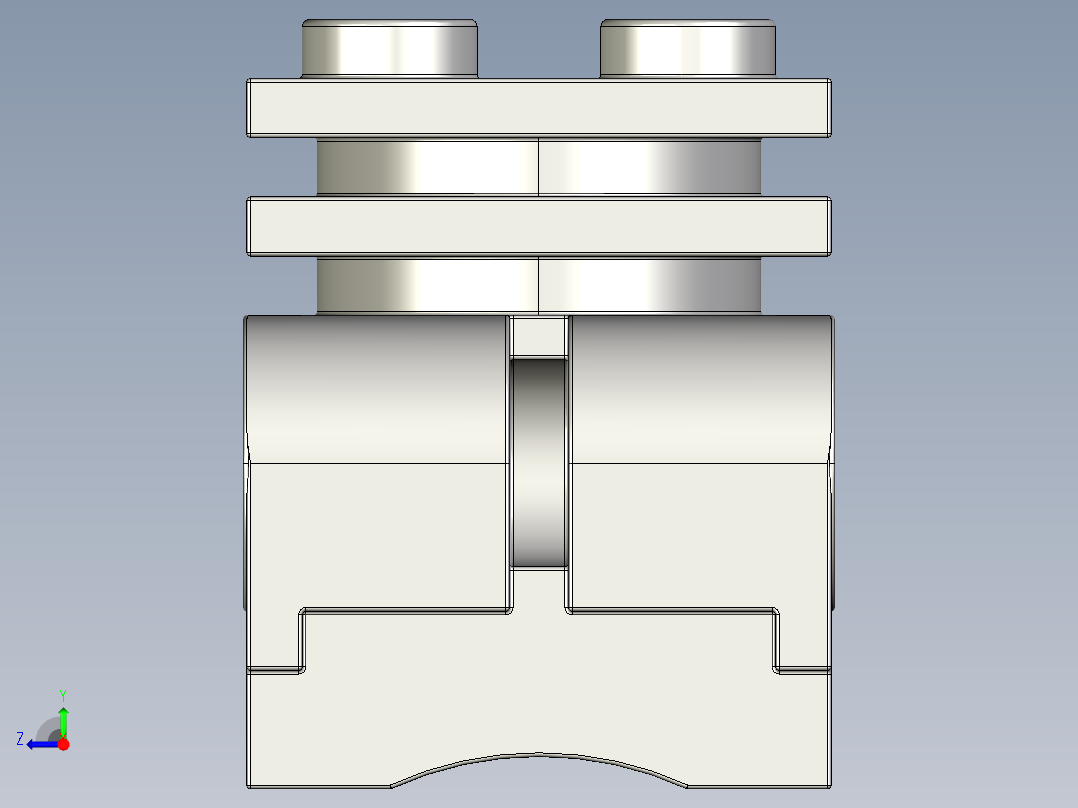 气缸电机-2850 Medium Stone Grey Technic Engine Cylinder Head右视图