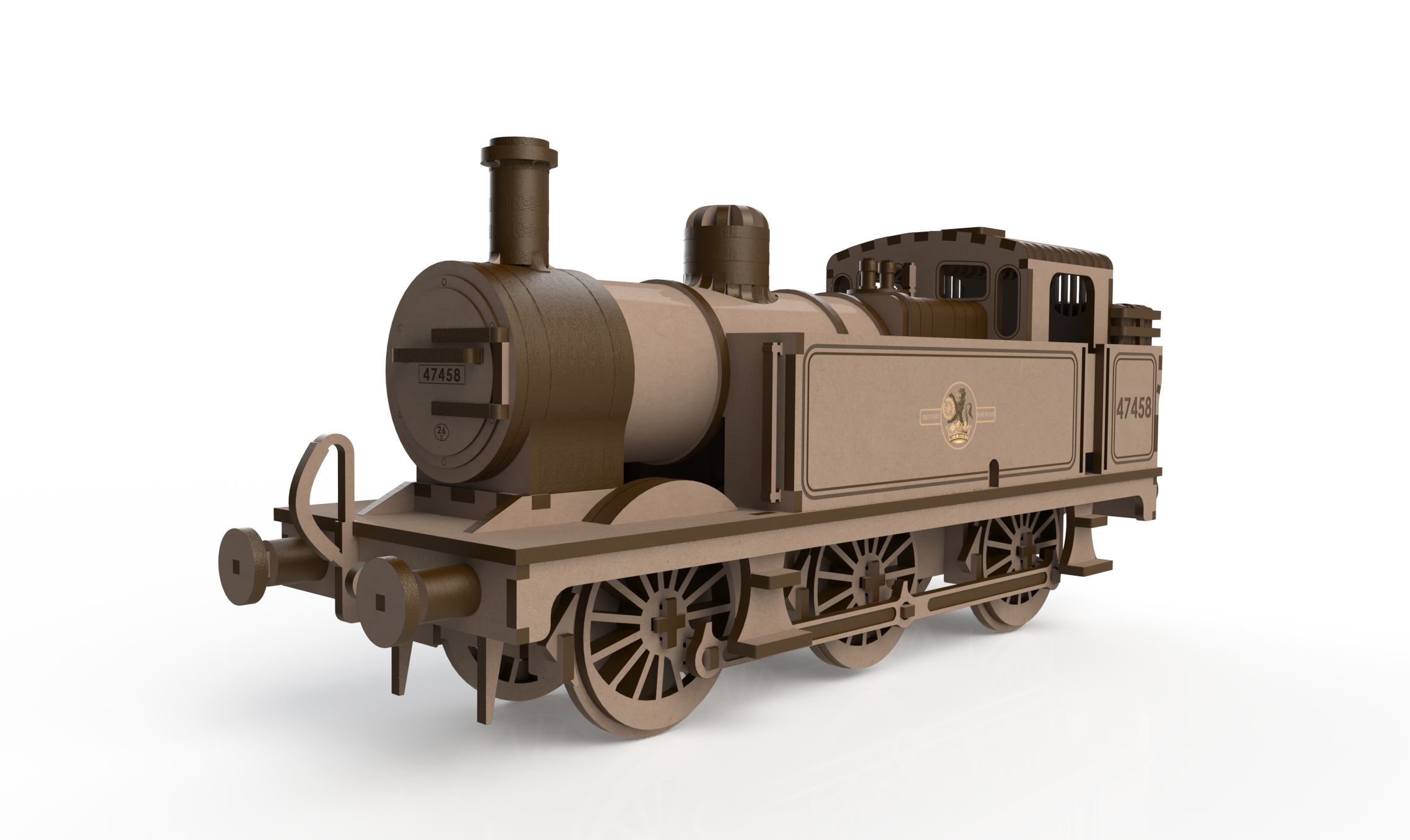 激光下料拼图小火车头AutoCAD-SOLIDWORKS