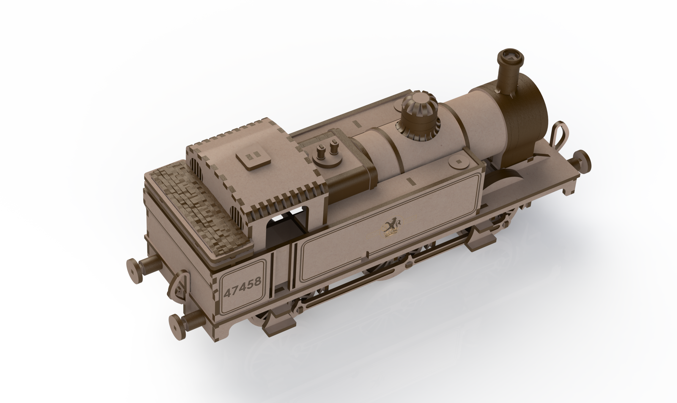 激光下料拼图小火车头AutoCAD-SOLIDWORKS