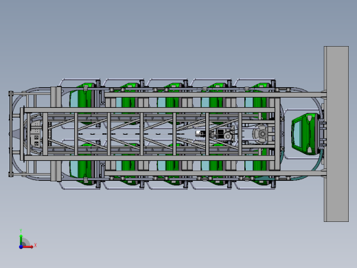 七层垂直循环类机械式停车立体车库设计(SW2014+详细CAD工程图)前视缩略图