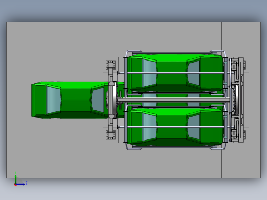 七层垂直循环类机械式停车立体车库设计(SW2014+详细CAD工程图)左视缩略图