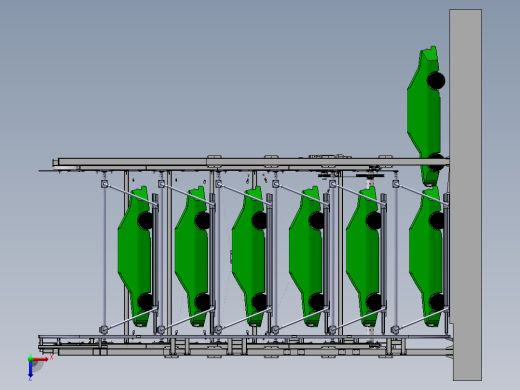 七层垂直循环类机械式停车立体车库设计(SW2014+详细CAD工程图)俯视缩略图