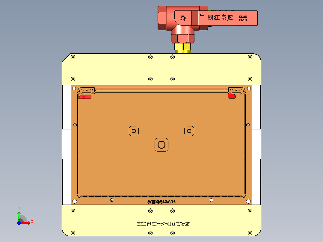 ZAZ00-A-笔记本CNC工装夹具三维模型CNC2前视图