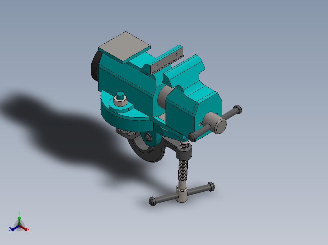 虎钳正等轴测图