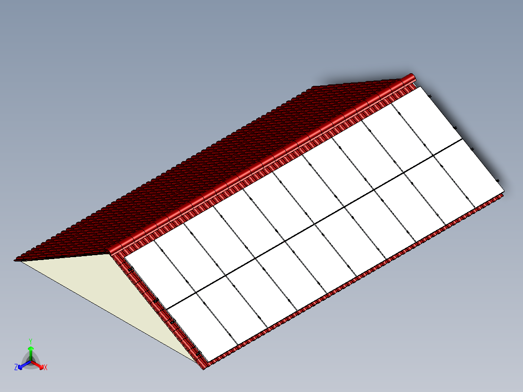 瓦面光伏排布效果图