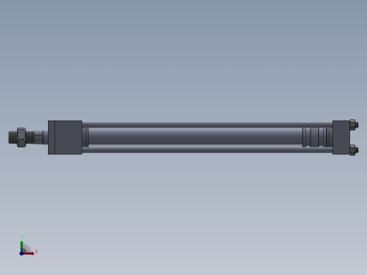 横拉杆液压缸（带前矩形法兰）40x25x380 mm前视缩略图