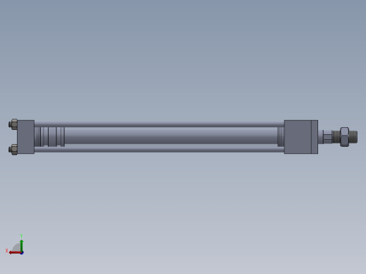 横拉杆液压缸（带前矩形法兰）40x25x380 mm后视缩略图