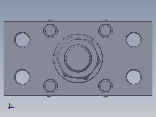 横拉杆液压缸（带前矩形法兰）40x25x380 mm左视缩略图