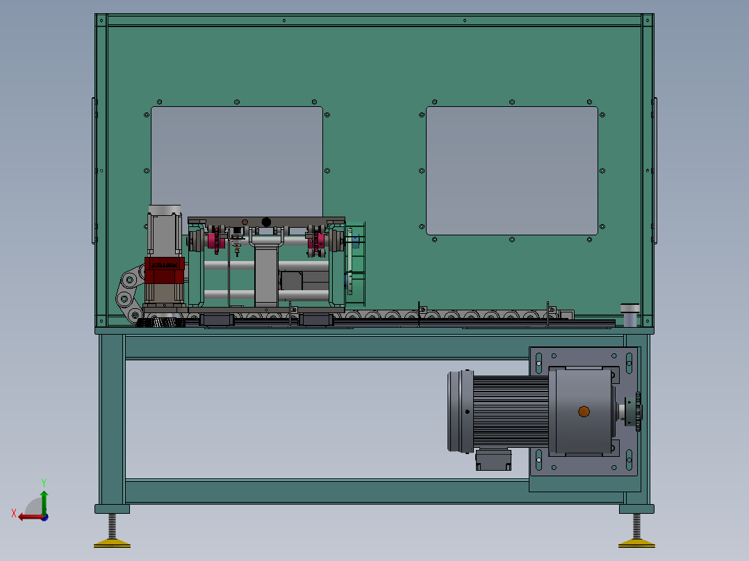 倍速链横移机构后视图