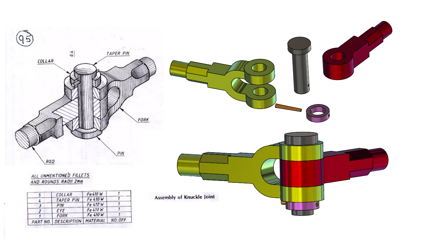 如何在 Solidworks 中制作指节接头所有零件和装配完整视频