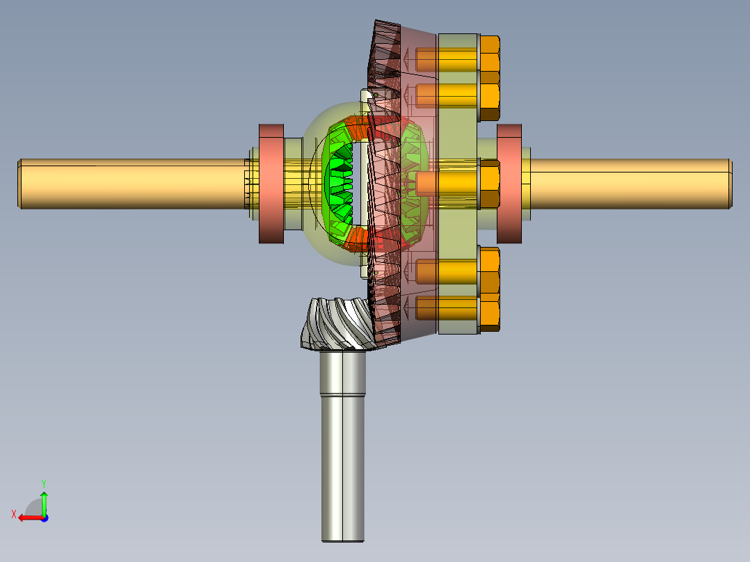 差速器减速器后视图