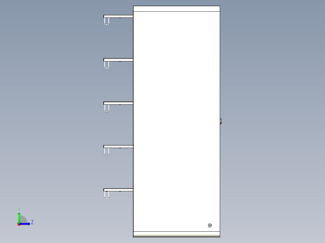 壁挂格口售卖机左视图