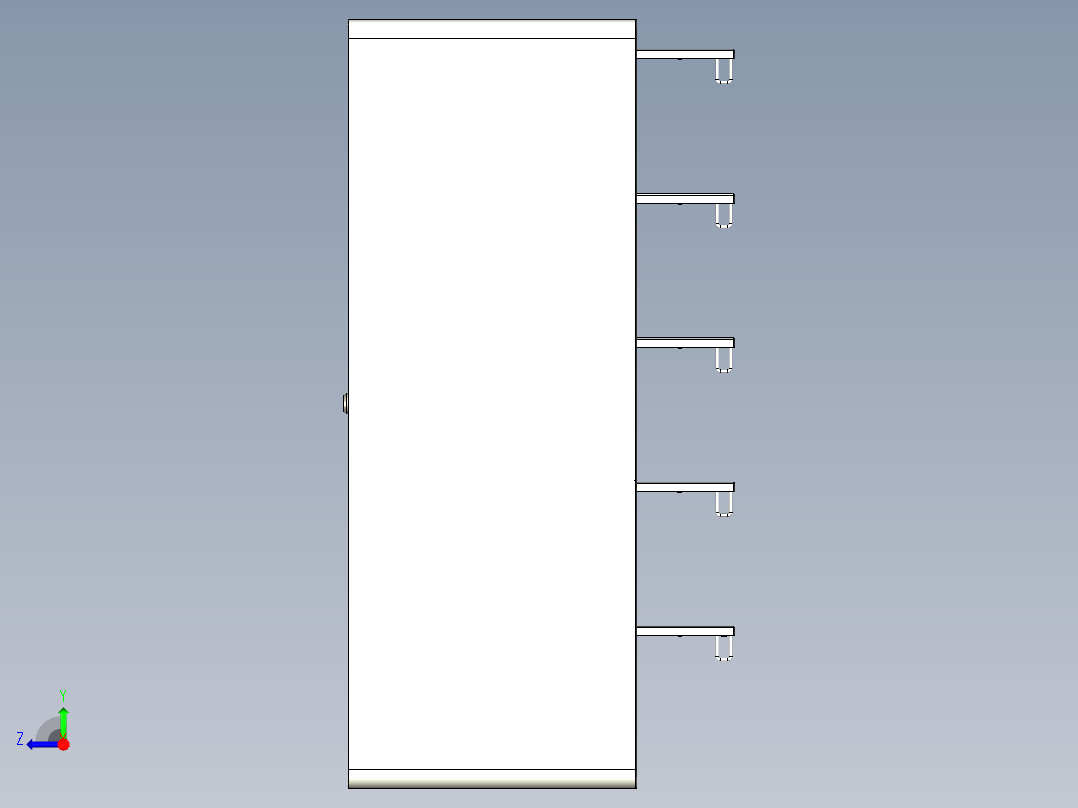 壁挂格口售卖机右视图
