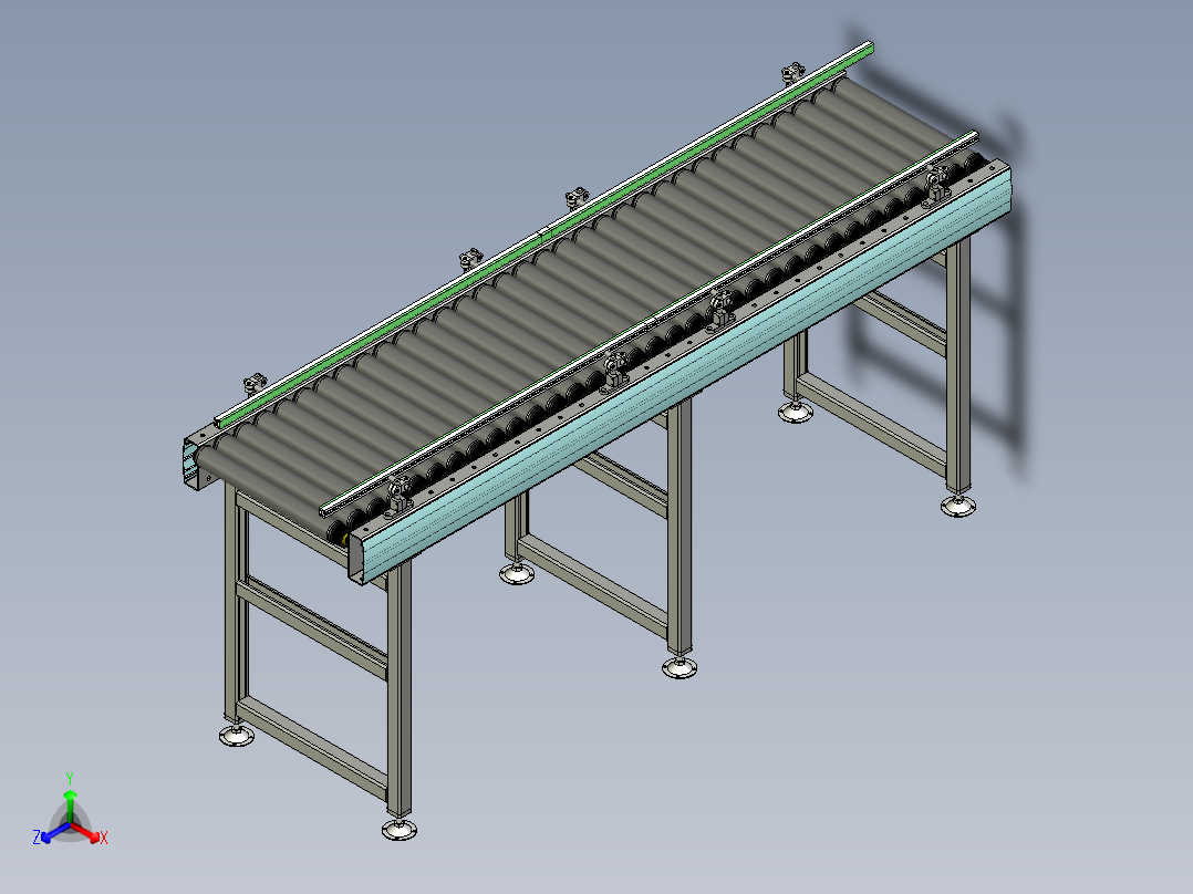电动滚筒线正等轴测图