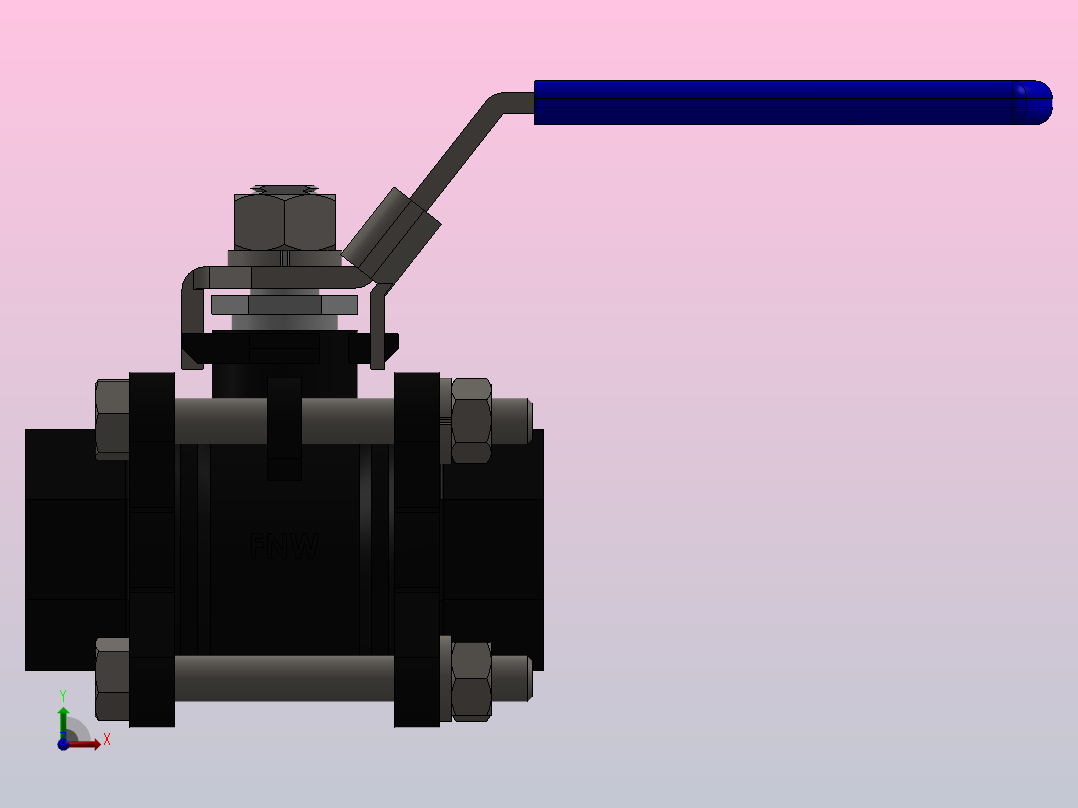 FNW-FNW311ASWG三片式内螺纹球阀前视图