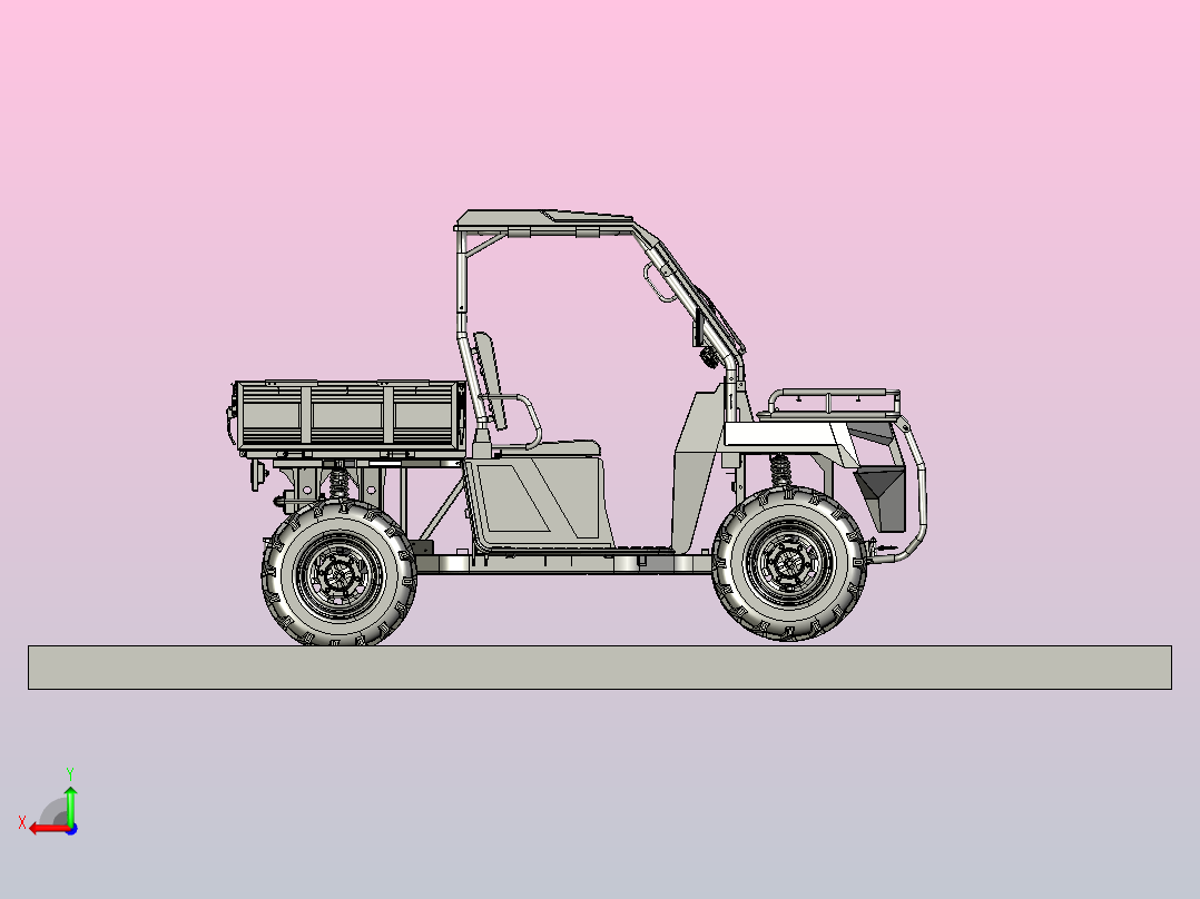 山猫4×4全地形车总装后视图