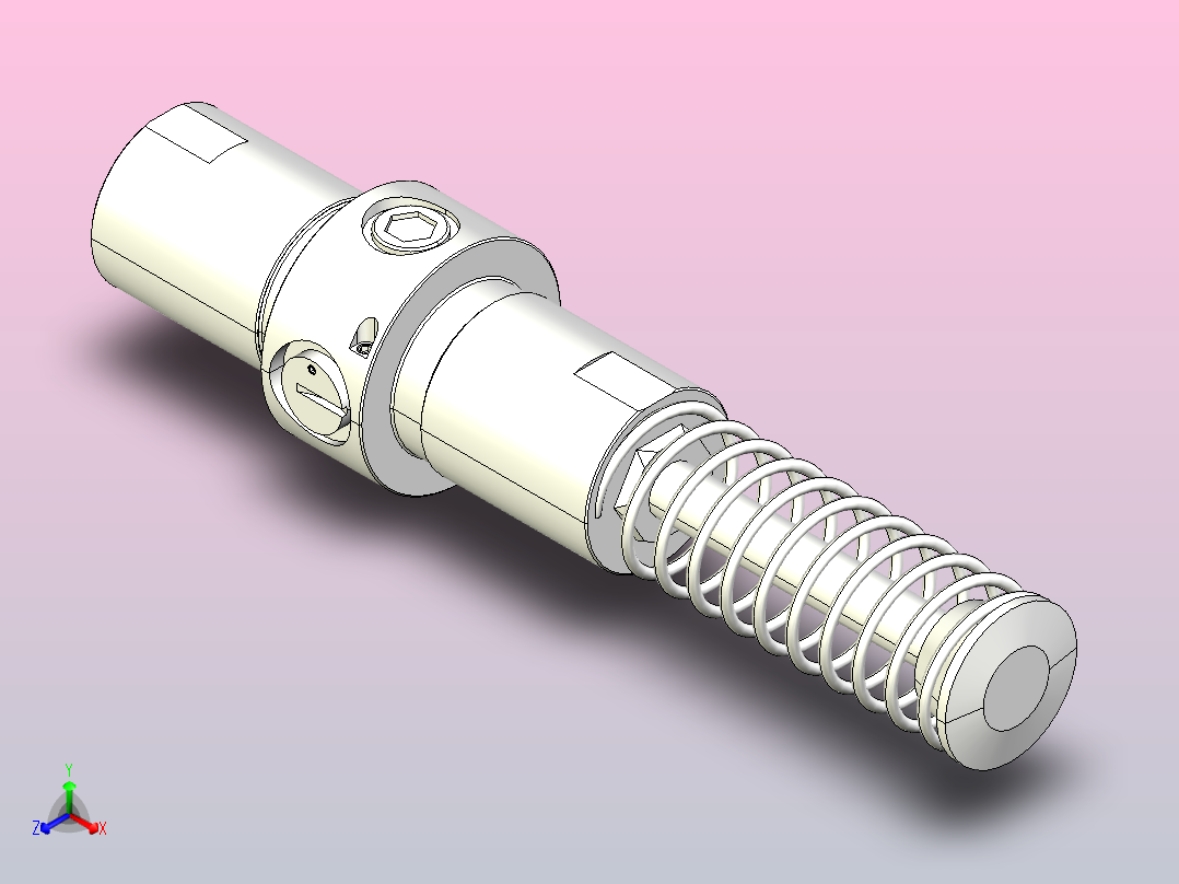 LDA 42×75可调中型力盾缓冲器[LDA 42×75]正等轴测图