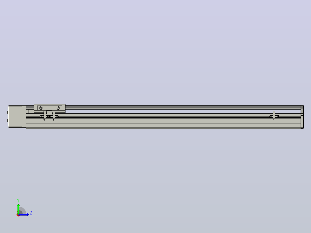 SYS12-BR-600-200W滚珠花健、支撑座、滚珠丝杠、交叉导轨、直线模组.STEP左视图
