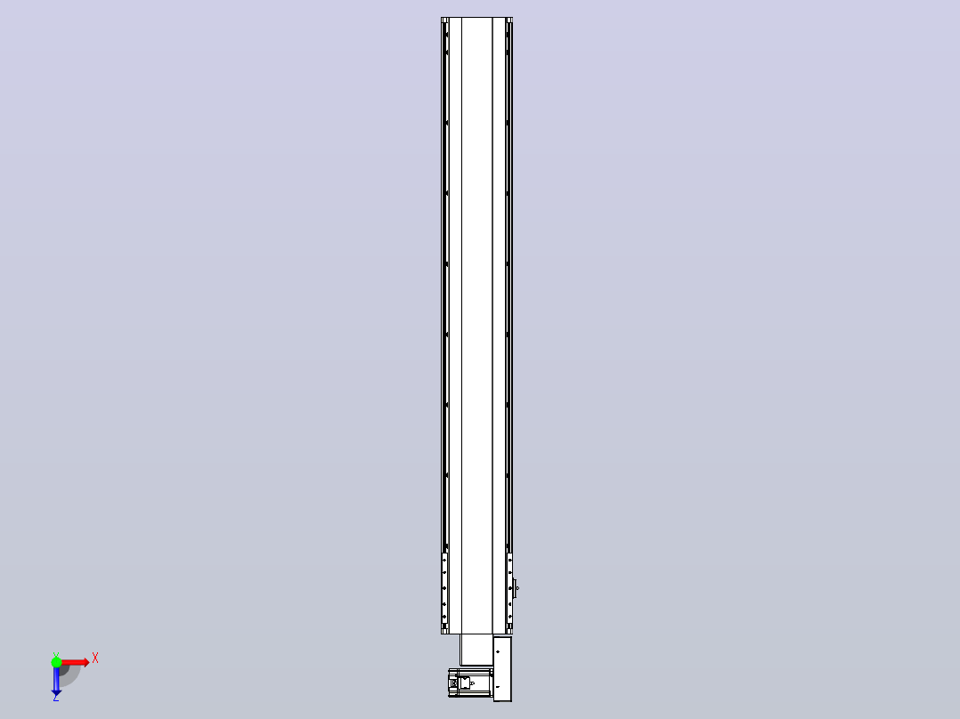 皮带直线轴半封闭可选导轨TPA-HNB-202D-140-L1400-MR-C-P75-N3俯视图