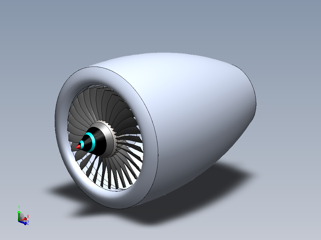 solidworks中的喷气发动机设计主视图