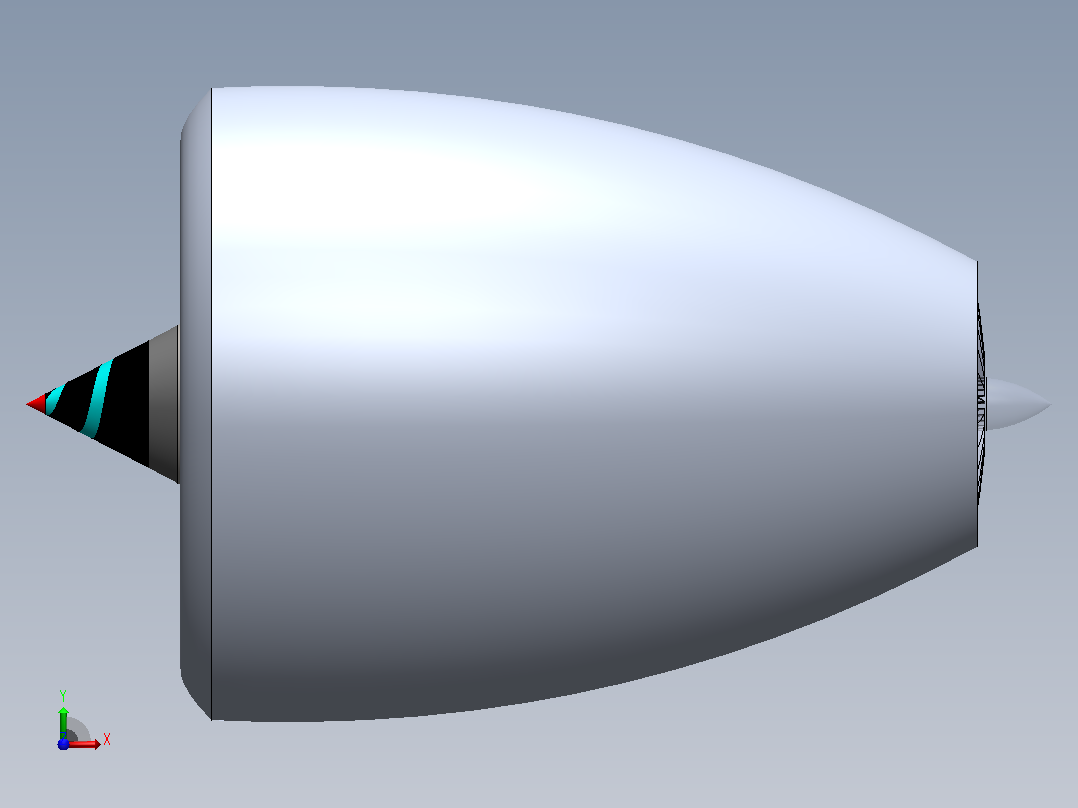 solidworks中的喷气发动机设计前视图