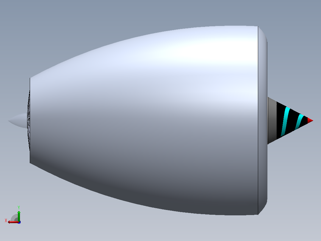 solidworks中的喷气发动机设计后视图