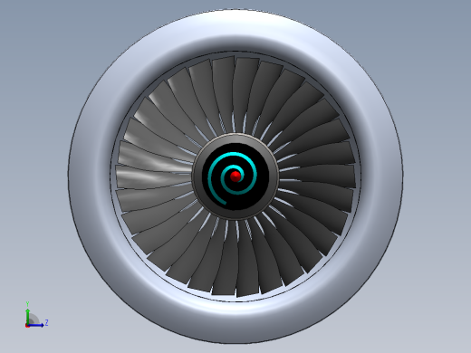 solidworks中的喷气发动机设计左视缩略图