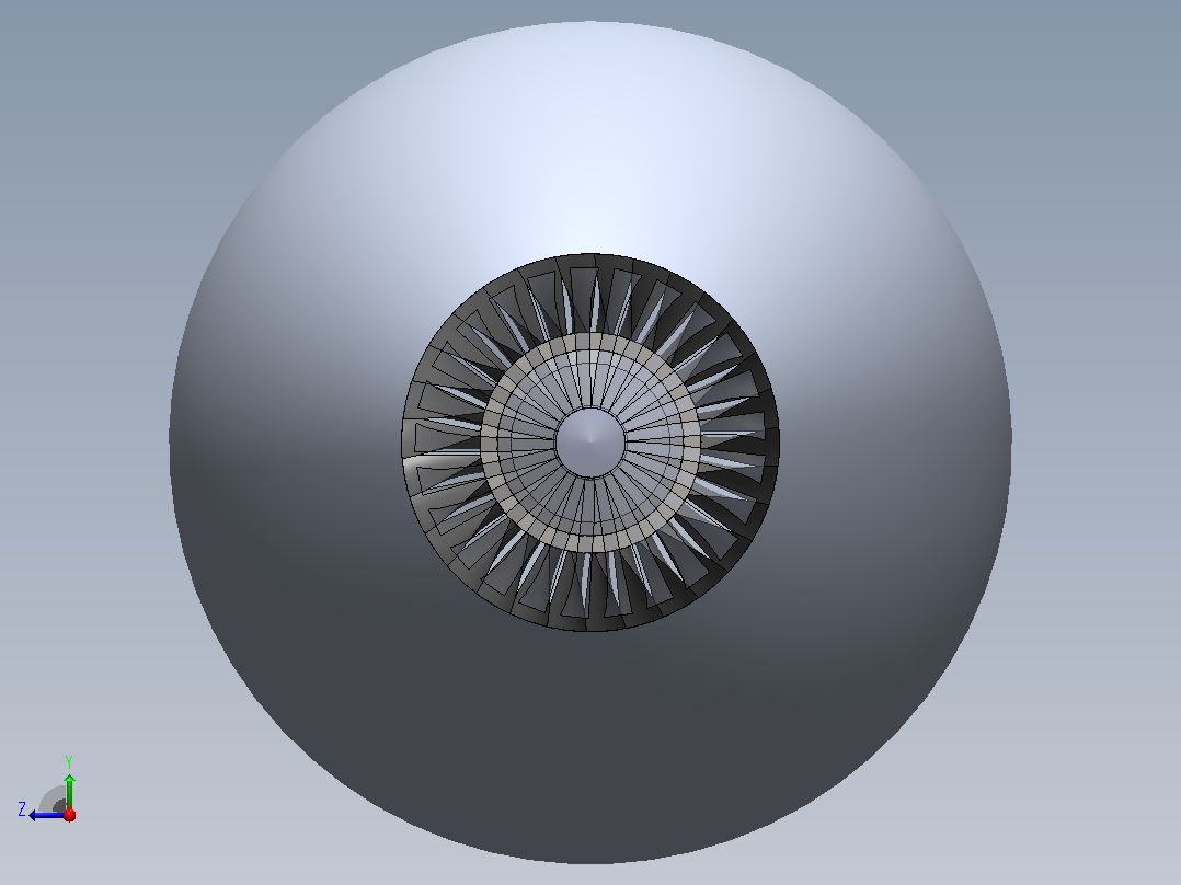 solidworks中的喷气发动机设计右视图