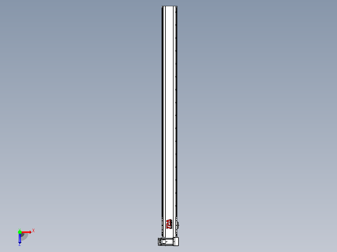 皮带直线轴半封闭可选导轨TPA-HNB-120D-110-L1550-RU-C-P40-N3俯视图