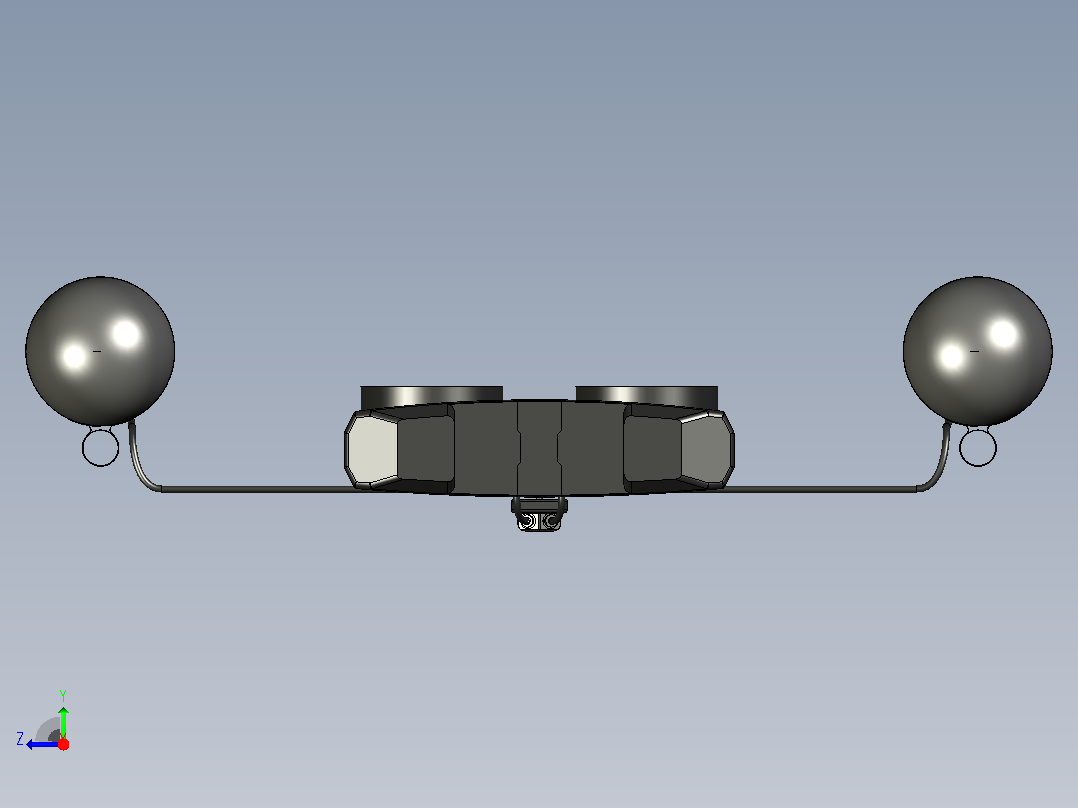 带氢动力电池的 VTOL 无人机右视图