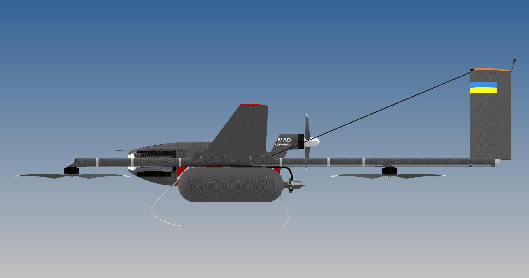 带氢动力电池的 VTOL 无人机