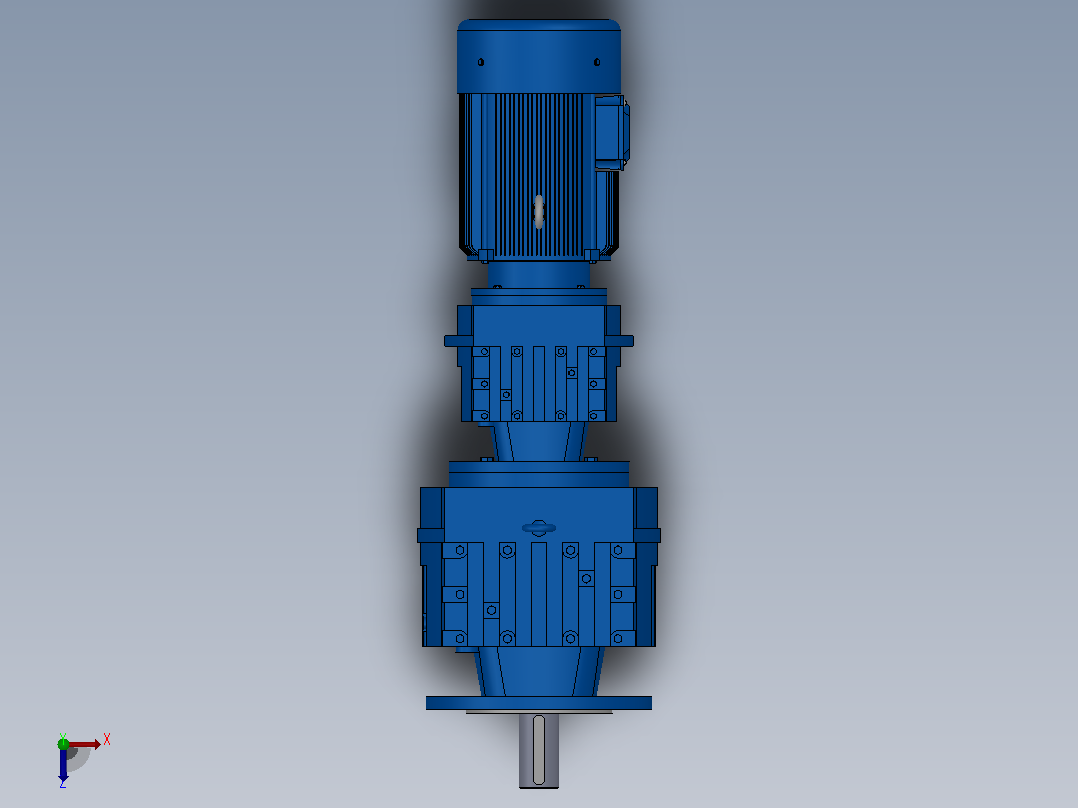 RF67R37法兰轴伸式组合型斜齿轮减速机RF67R37-Y0.25-4P-71-M1-0°-Φ200俯视图