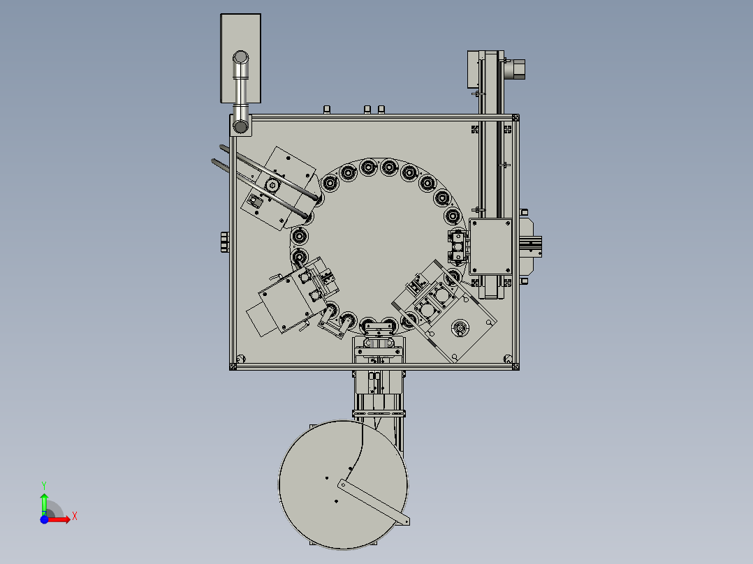 双工位自动活塞组装机前视图