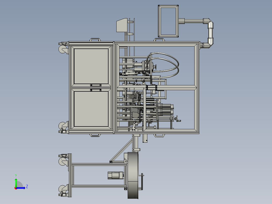 双工位自动活塞组装机左视图