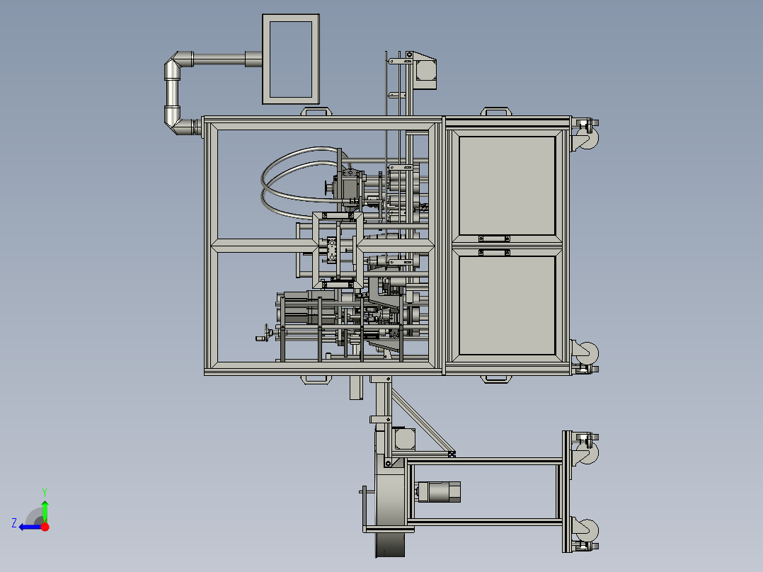 双工位自动活塞组装机右视图