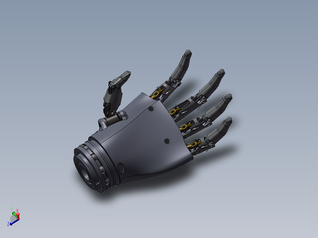 仿生机械手机器人手臂手掌3D图纸 非标机械自动化3D三维图纸主视图