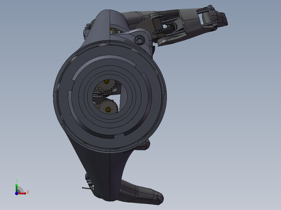 仿生机械手机器人手臂手掌3D图纸 非标机械自动化3D三维图纸前视图
