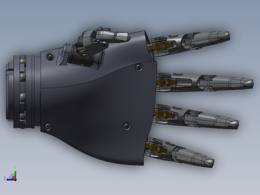 仿生机械手机器人手臂手掌3D图纸 非标机械自动化3D三维图纸右视缩略图