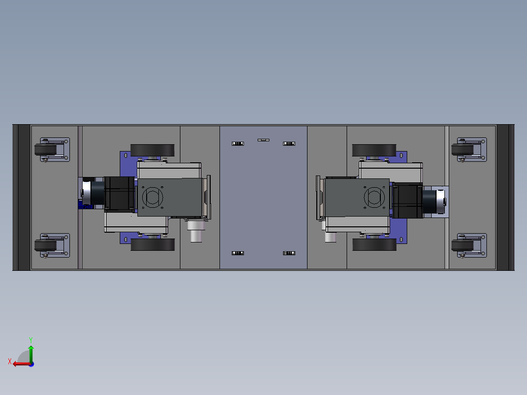 可抬升驱动双向AGV小车后视图