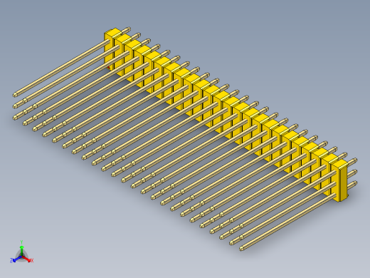 彩色公头100mil（2.54mm）系列-DS1021_yellow_3x24p_100mil_Type43_rev1.0