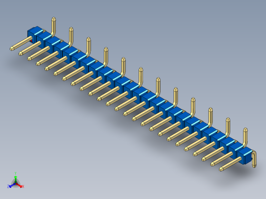 彩色公排针 100mil 2.54mm 系列-DS1022_blue_25p_100mil_Type_SMT_R2_rev1.0