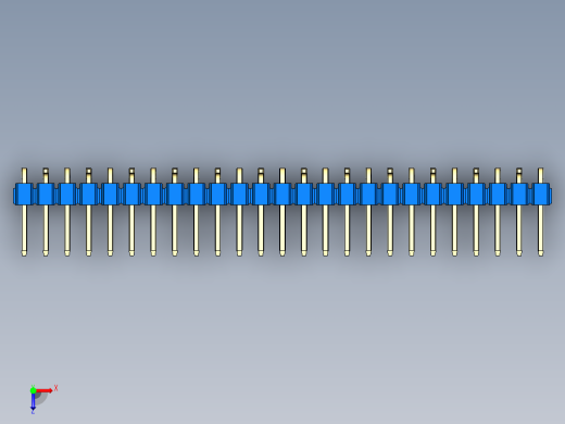 彩色公排针 100mil 2.54mm 系列-DS1022_blue_25p_100mil_Type_SMT_R2_rev1.0俯视缩略图