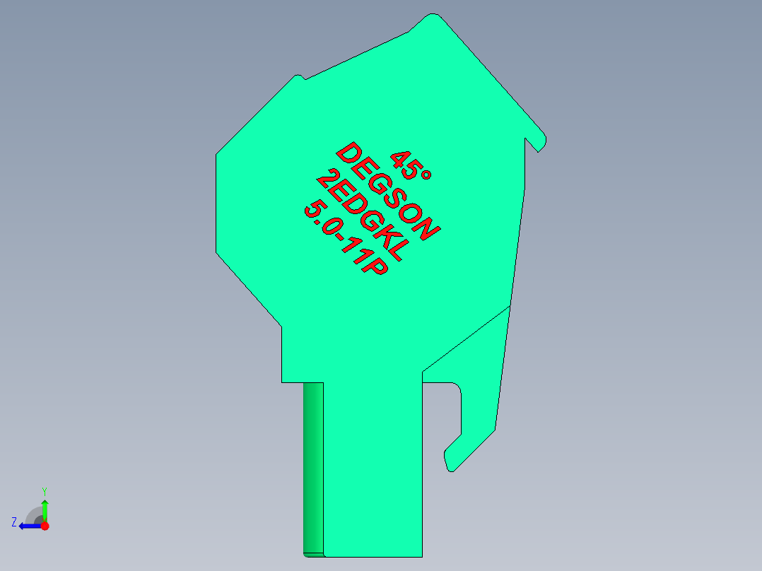 DEGSON 2EDG 系列 5.0mm 可插拔接线端子组-2EDGKL-5.0-11P-14-00AH右视图