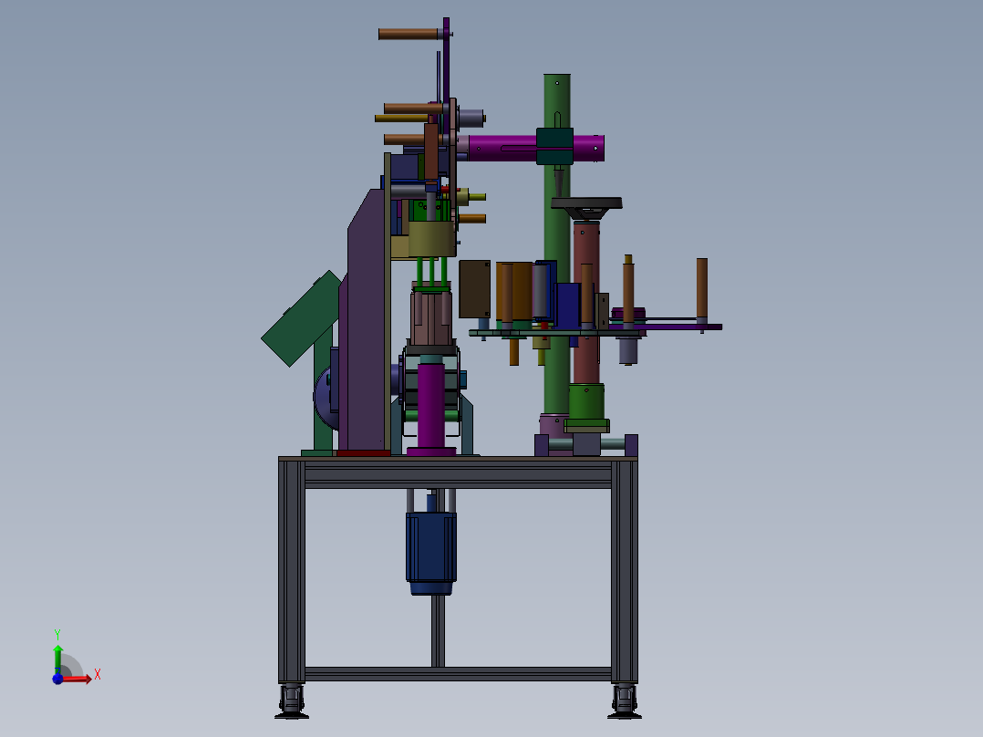 包装标贴机前视图